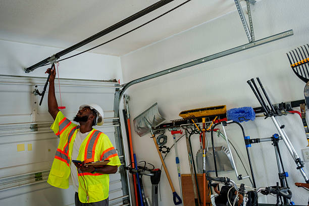 Professional Garage Door Panel Replacement technician working in Grantville, GA